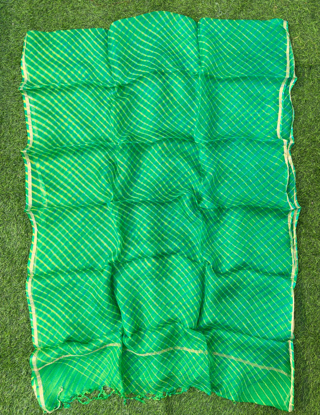 Pure Kora Silk Leheriya  Dupatta Holi Special
