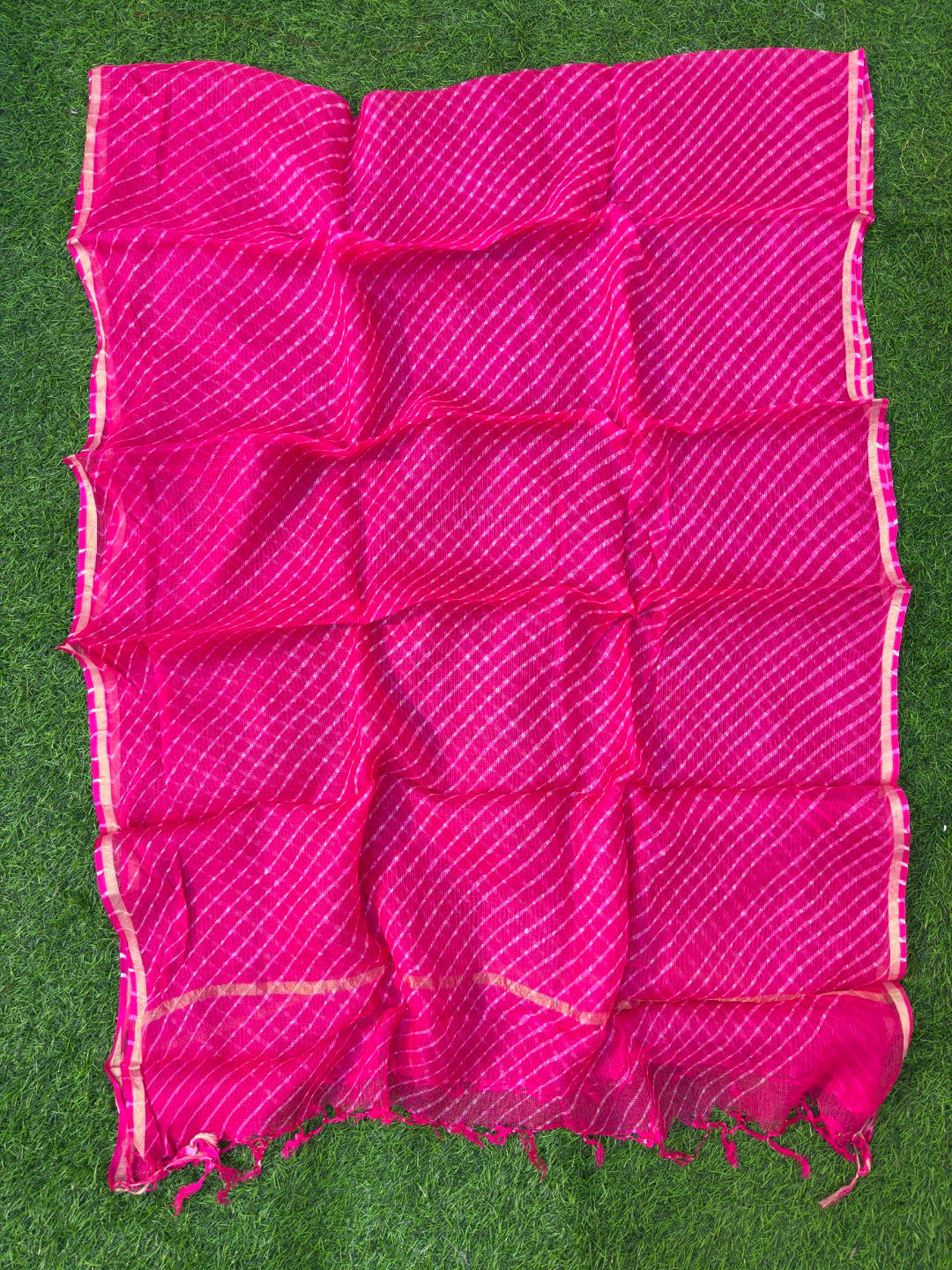 Pure Kora Silk Leheriya  Dupatta Holi Special