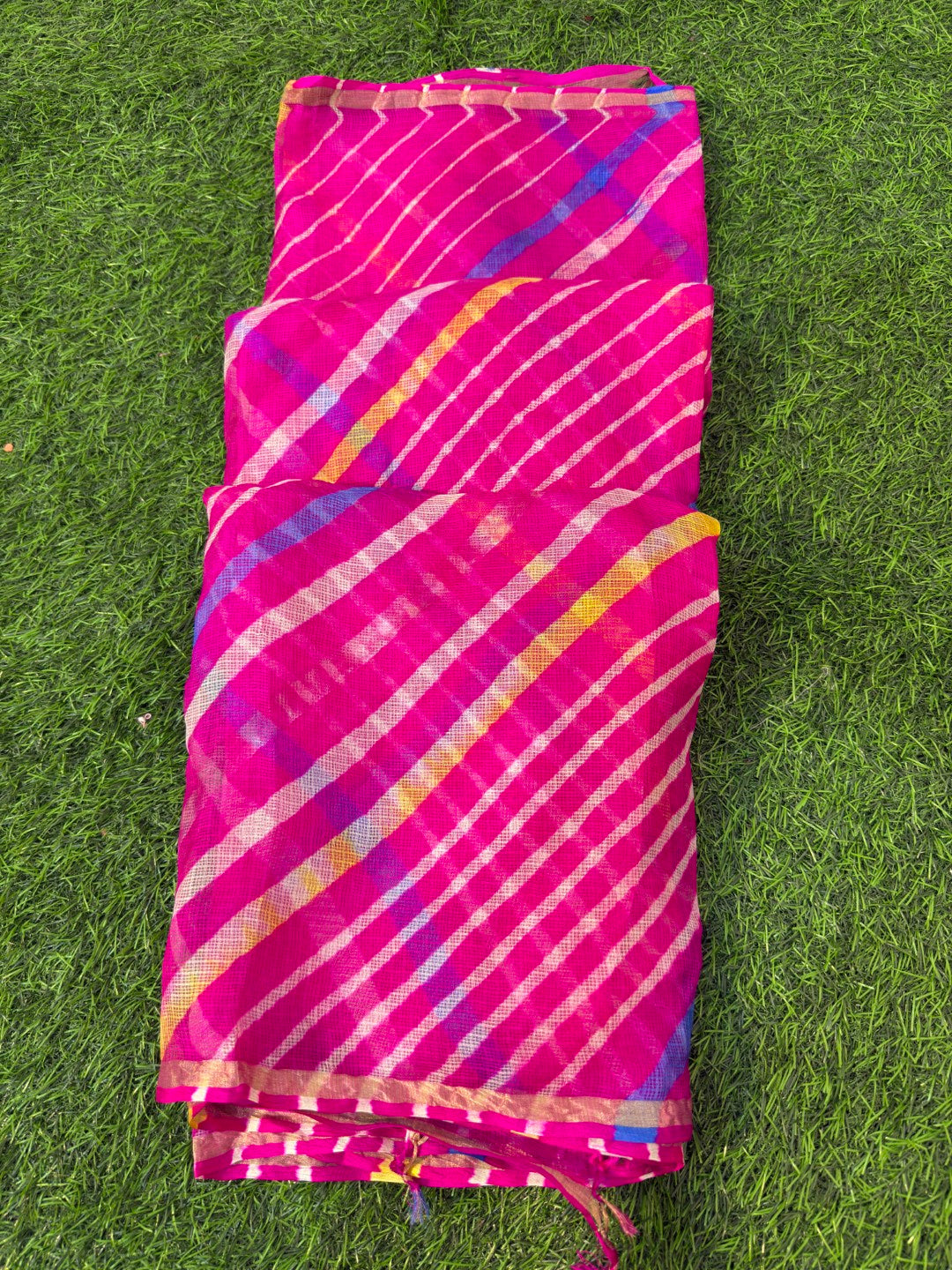 Pure Kora Silk Leheriya  Dupatta Holi Special