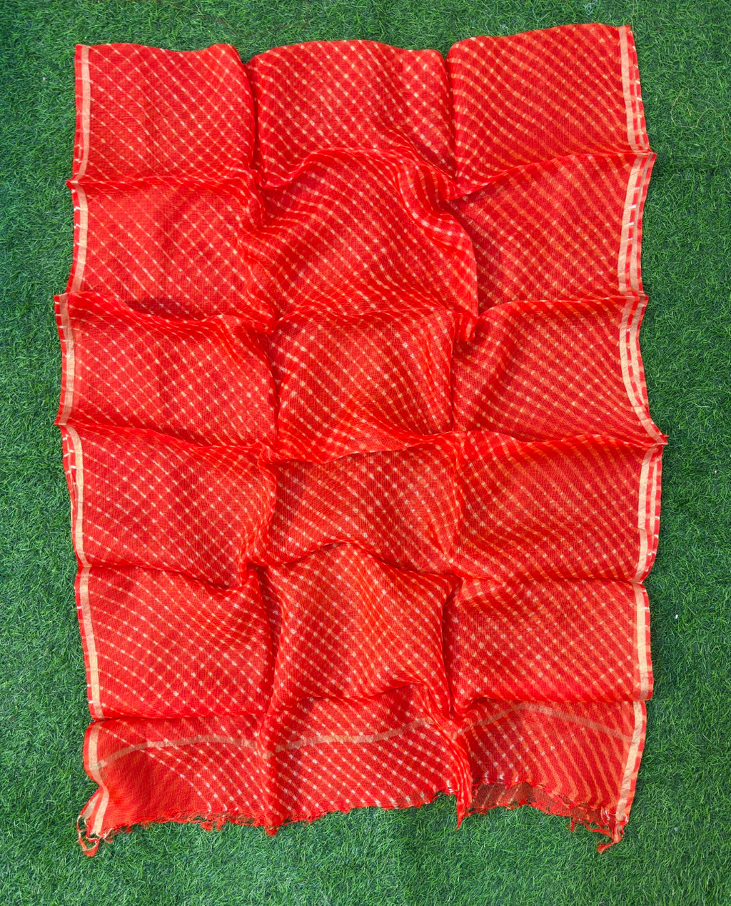 Pure Kora Silk Leheriya  Dupatta Holi Special