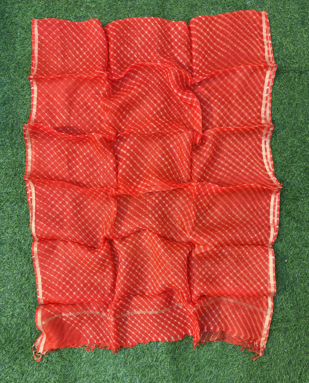 Pure Kora Silk Leheriya  Dupatta Holi Special