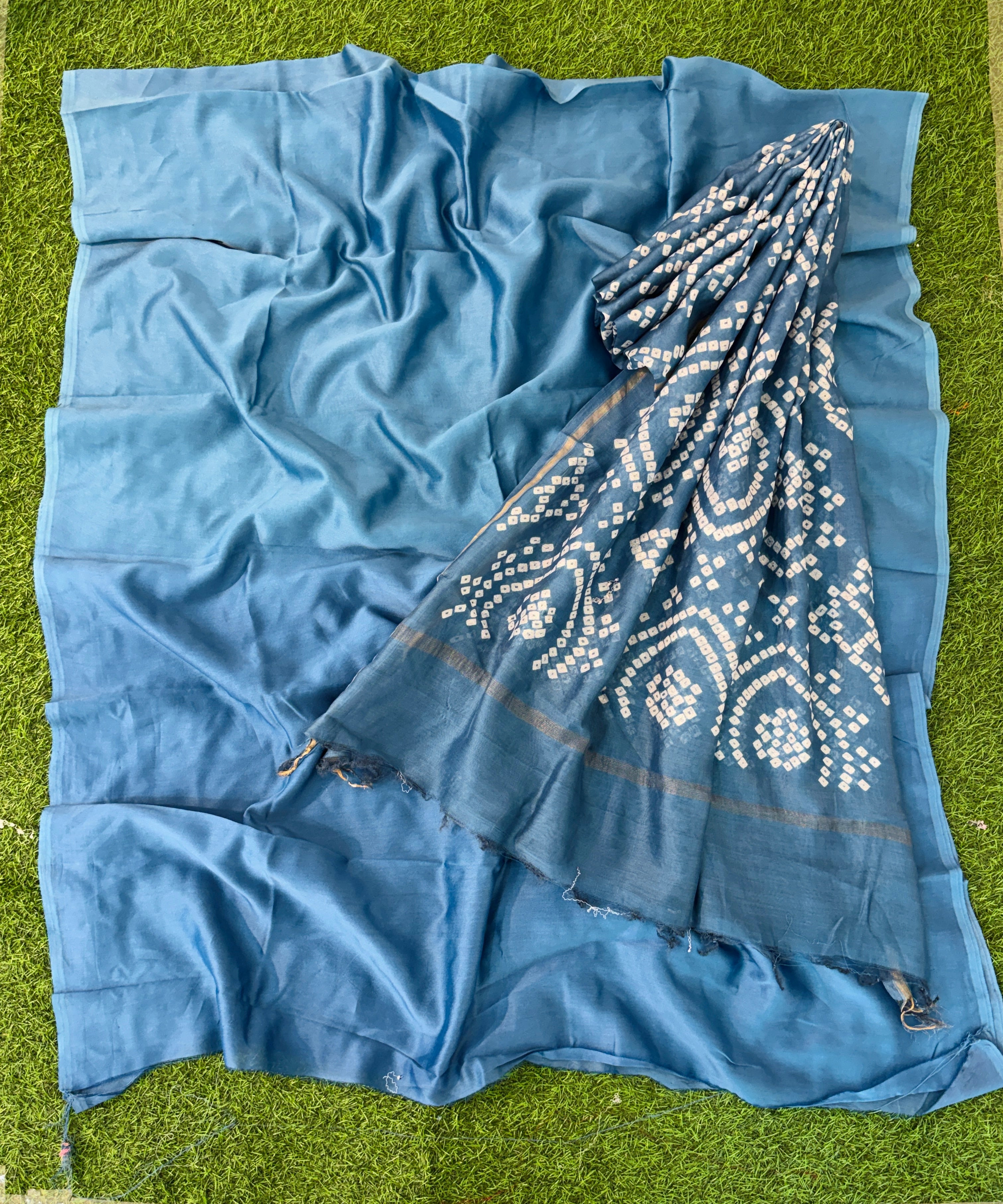 Handmade Bandhani Pure Chanderi Suit Set