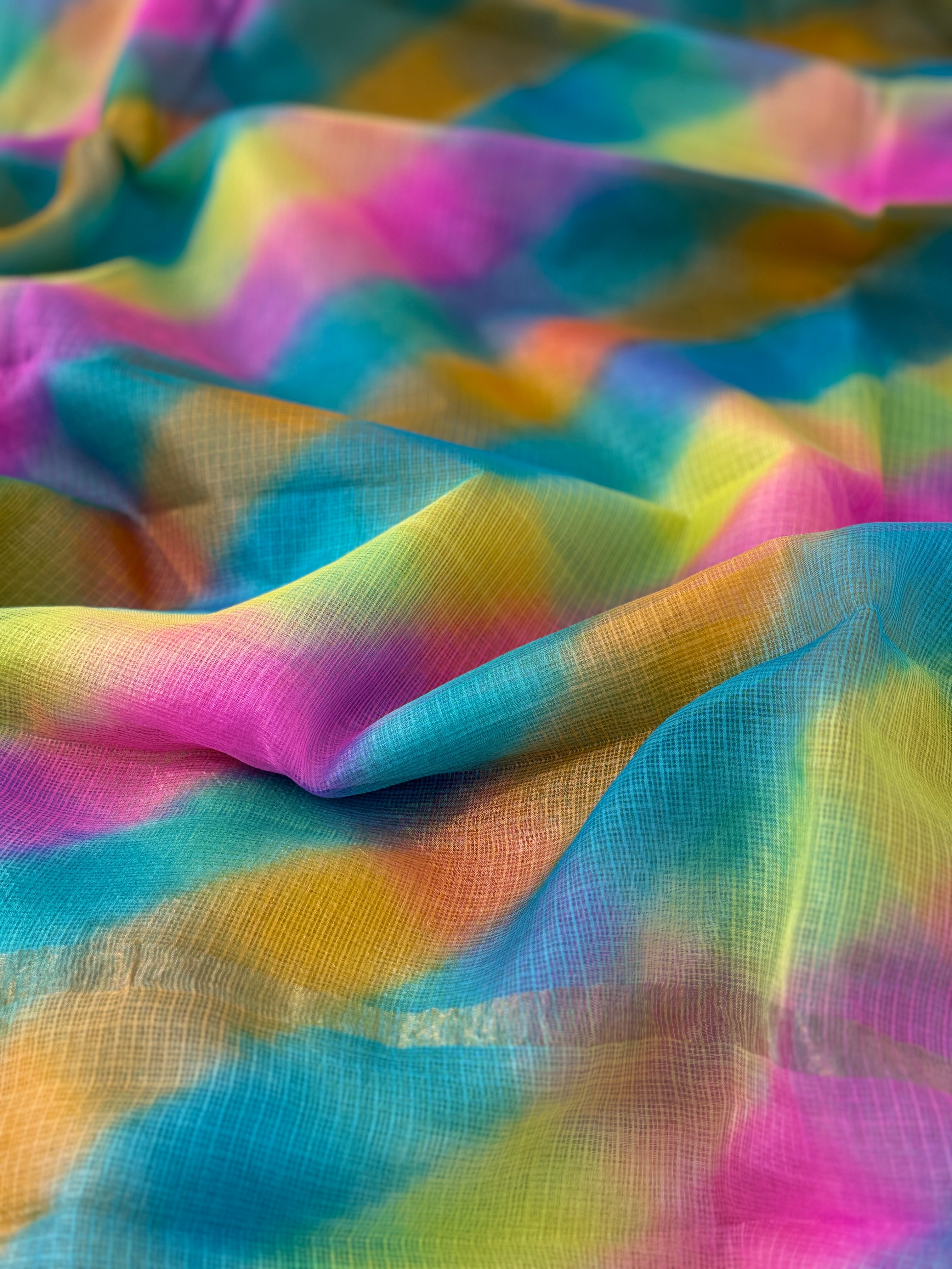 Pure Kora Silk Handmade Samundar Leheriya Saree