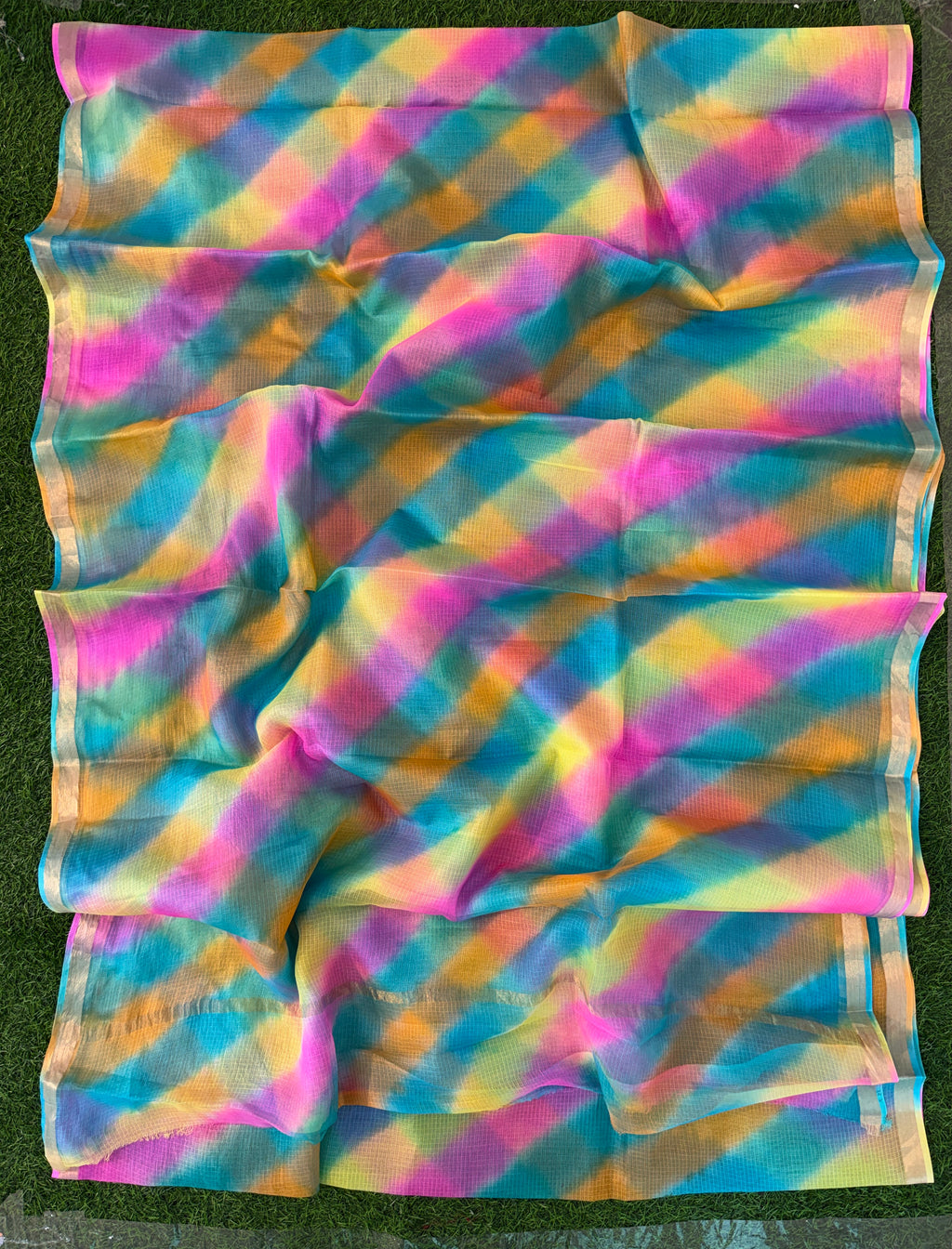 Pure Kora Silk Handmade Samundar Leheriya Saree