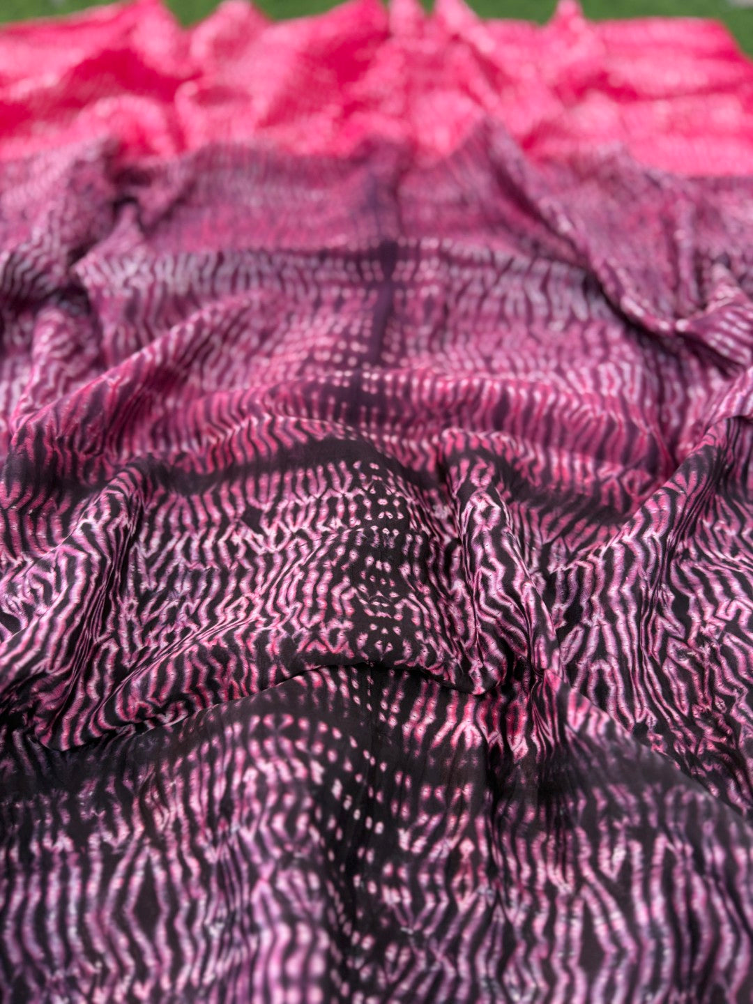 Hand Shibori  Dress Material Pure Chanderi Fabrics