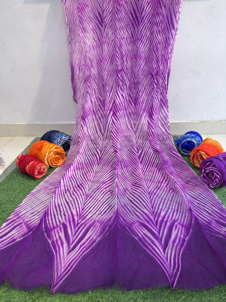 Purple Pure Organza Saree By Rajasthani Creation