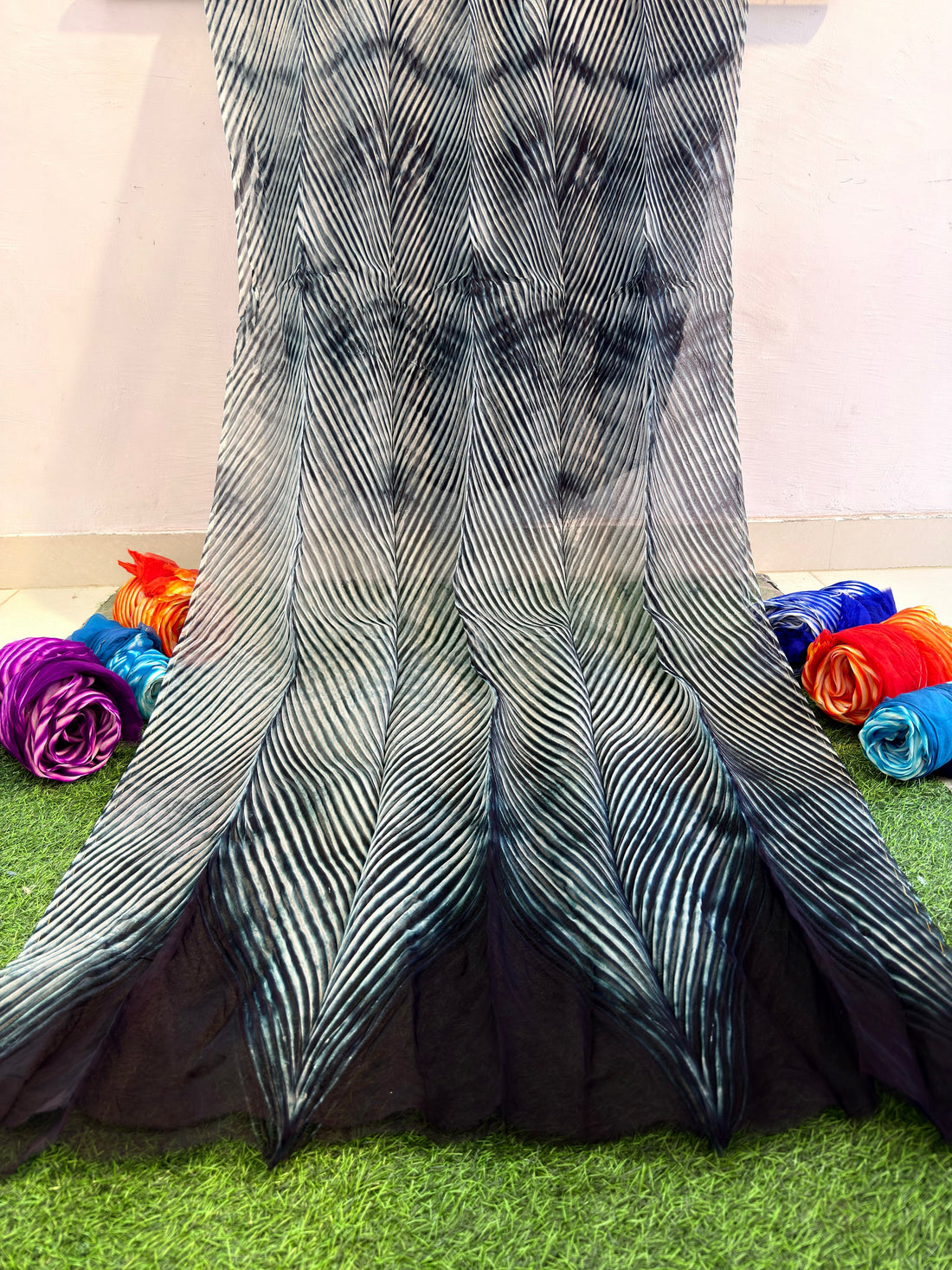 Black Pure Organza Saree By Rajasthani Creation