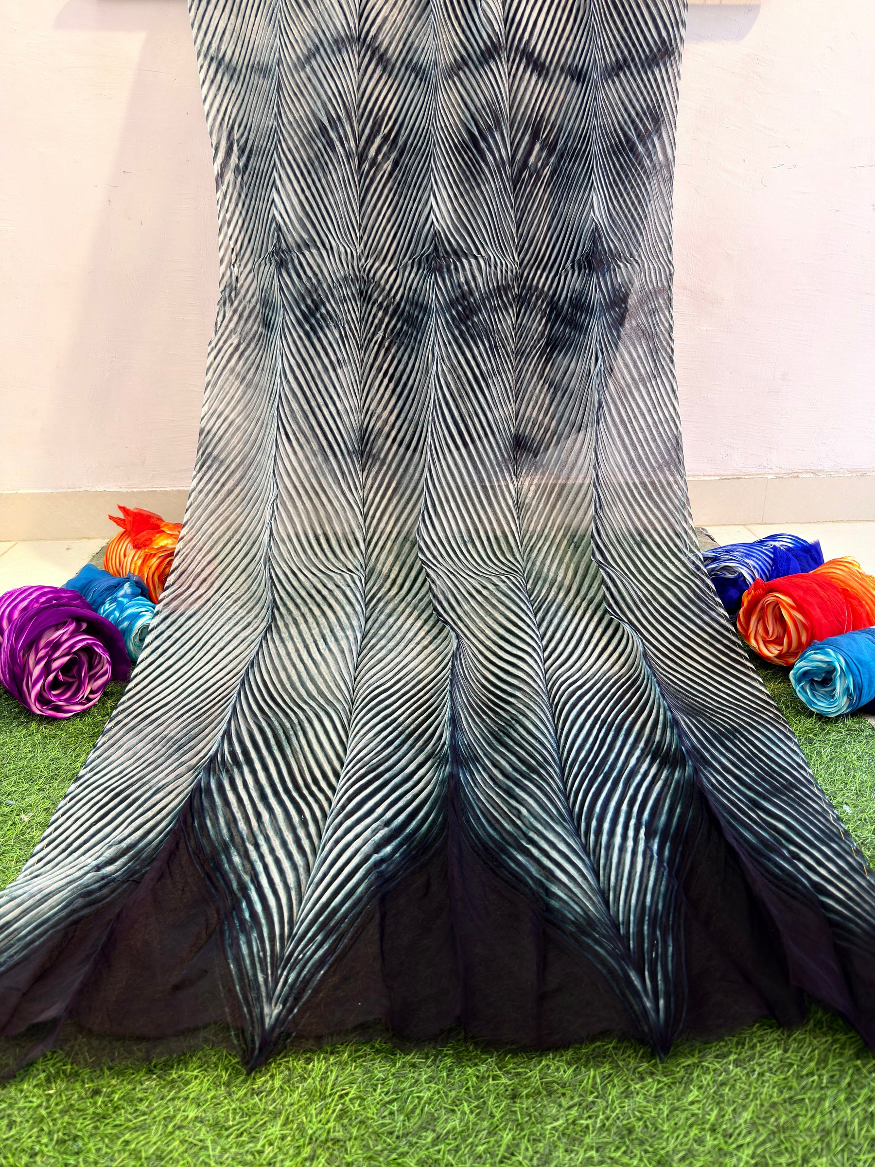 Black Pure Organza Saree By Rajasthani Creation