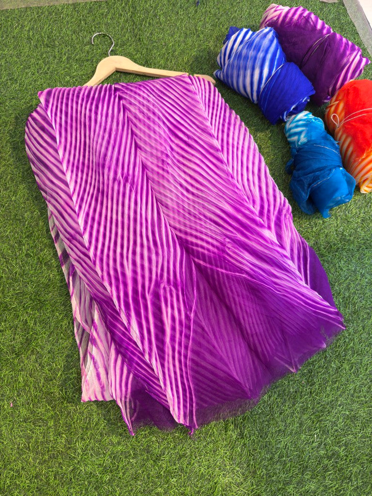 Purple Pure Organza Saree By Rajasthani Creation