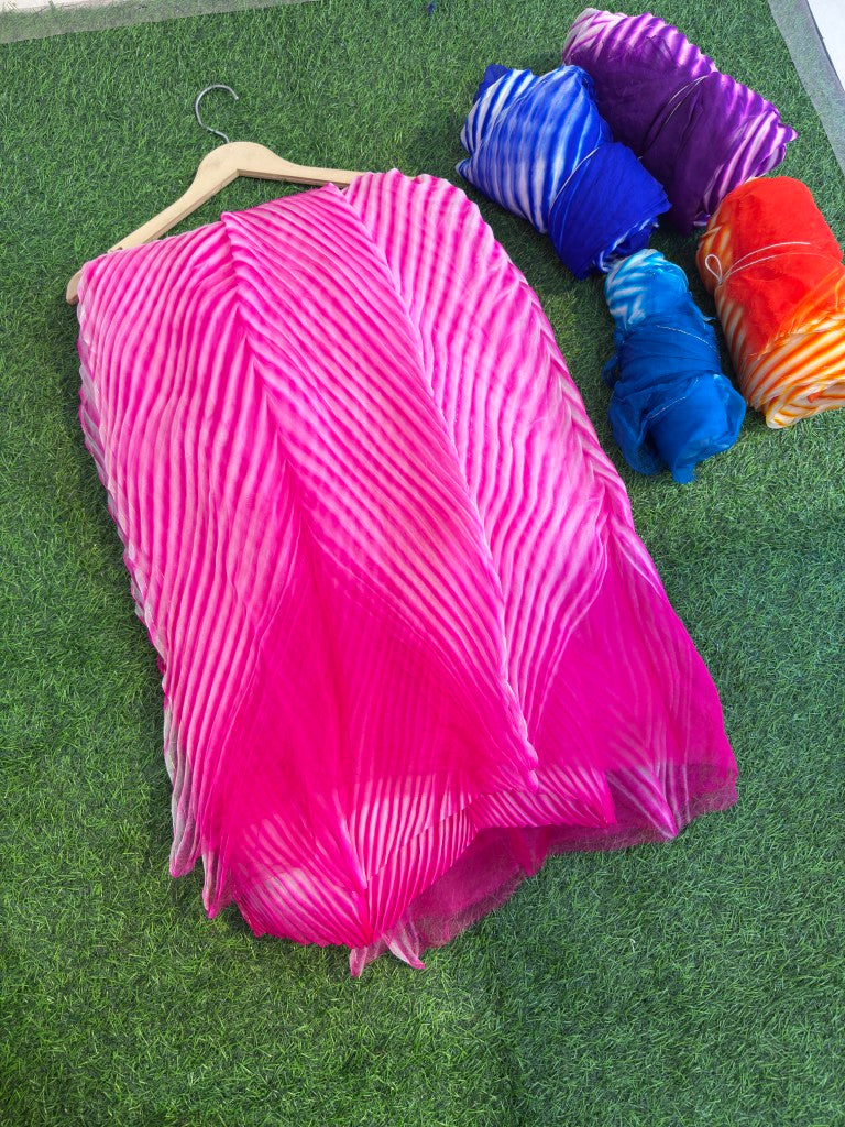Marwari Pink Pure Organza Saree By Rajasthani Creation