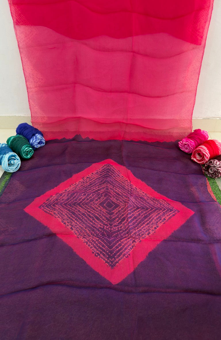 Pure Organza Shibori Saree – New Design ✨