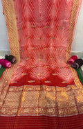 Red Exclusive Kadwa Zari Kora Saree with Aarishi Dyeing ✨