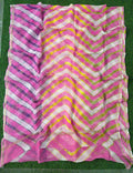 Pink Pure Kota Cotton Leheriya Multicolour Saree