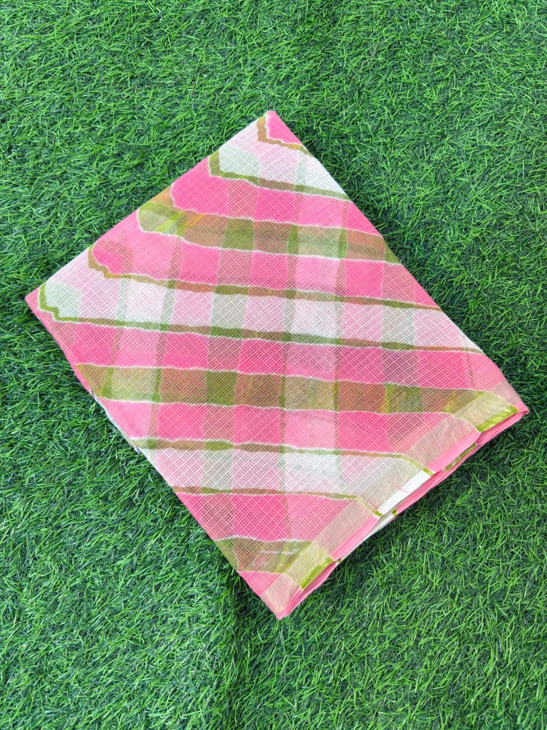 Multicolor Pure Kota Cotton Leheriya Multicolour Saree