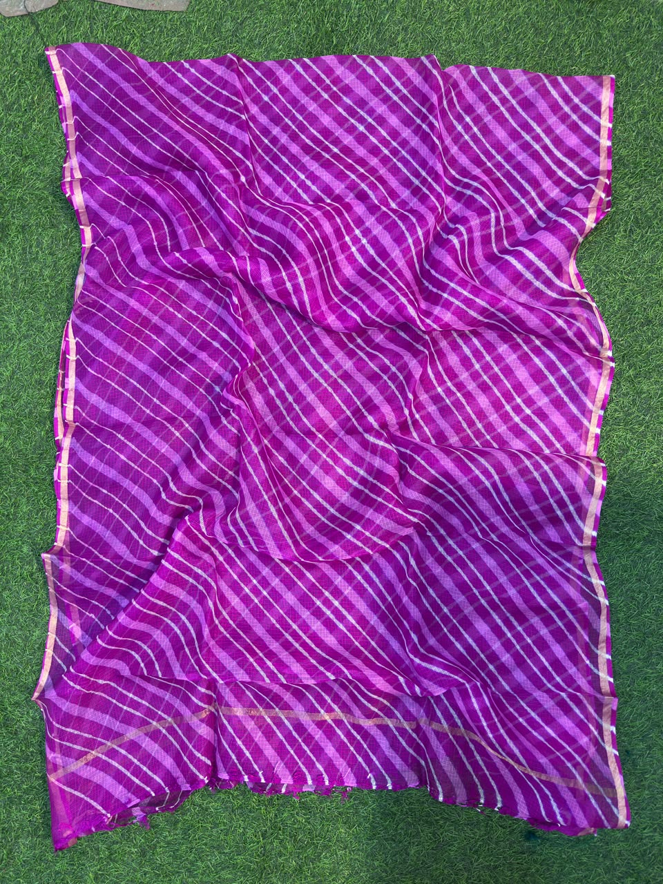 Purple  Pure Kota Silk Leheriya Dupattas 💫