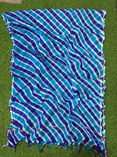 Blue  Pure Kota Silk Leheriya Dupattas 💫