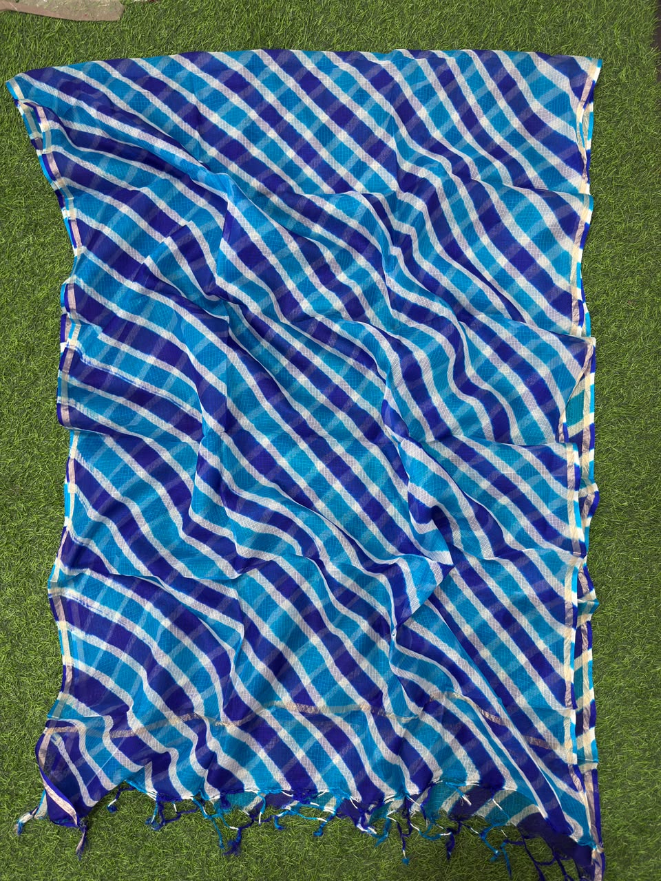 Blue  Pure Kota Silk Leheriya Dupattas 💫