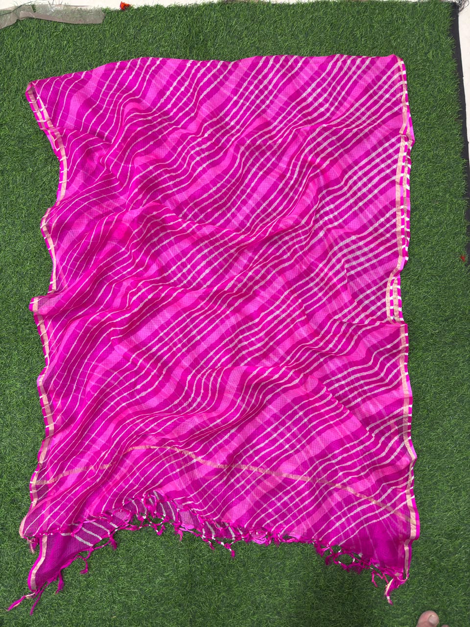 Dark Pink  Pure Kota Silk Leheriya Dupattas 💫