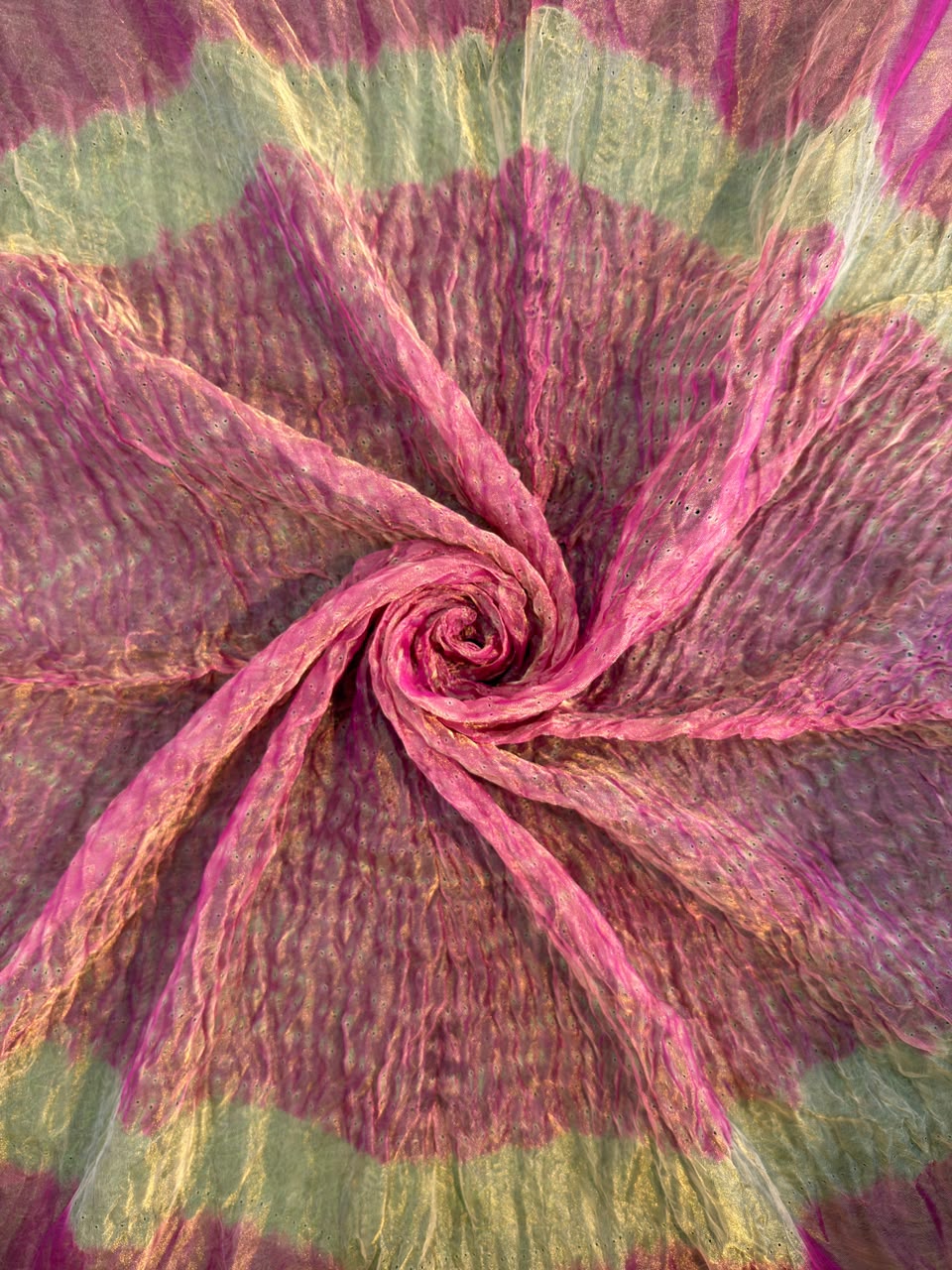 Pink Tissue Silk Shibori Dress Pieces – where tradition meets luxury 💫