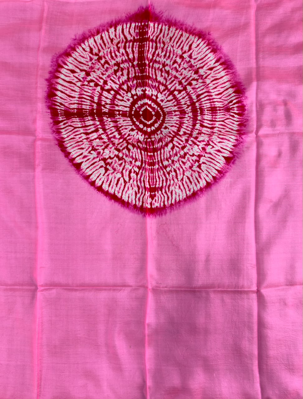 Dark Pink Handmade Shibori shirt piece
