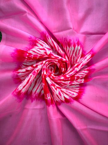 Dark Pink Handmade Shibori shirt piece