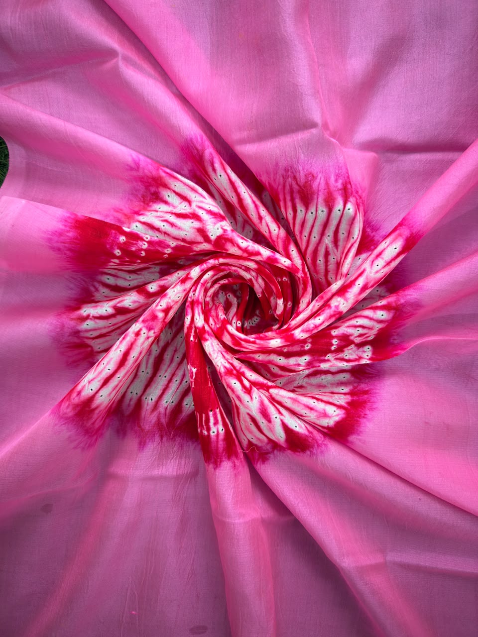 Dark Pink Handmade Shibori shirt piece