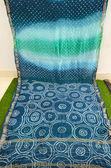 ✨ Blue Maheshwari Silk Bandhani Saree — where tradition meets timeless elegance ✨