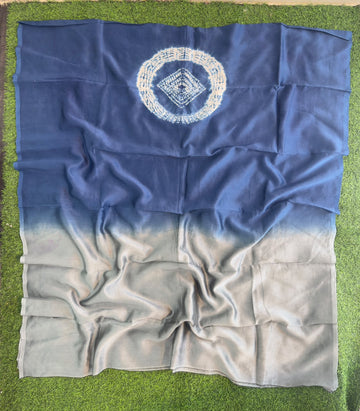 Blue Pure Chanderi ✨ | Handcrafted Shibori 🎨