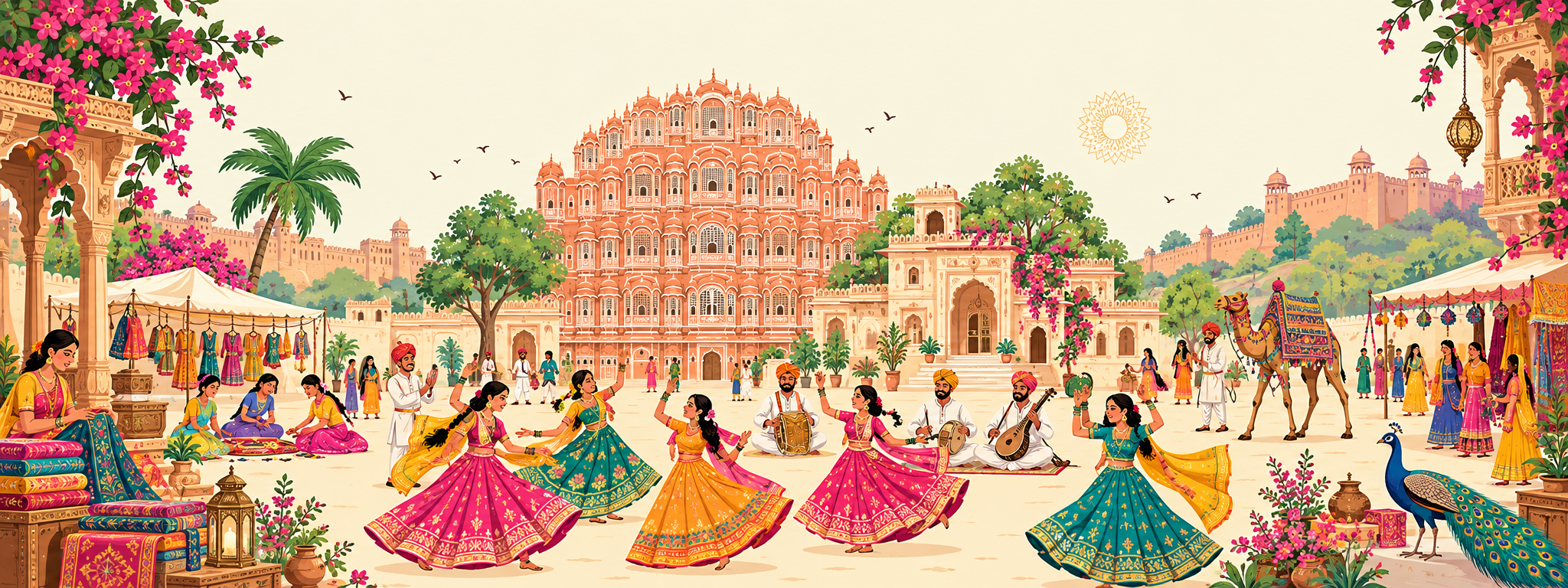 Jaipur Royal Heritage Golden Night Skyline & Sky Lanterns